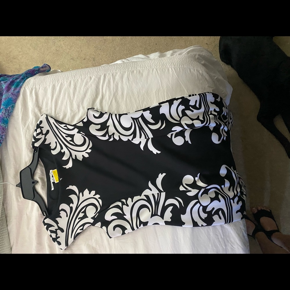 Black and white knee length dress.  New with tags